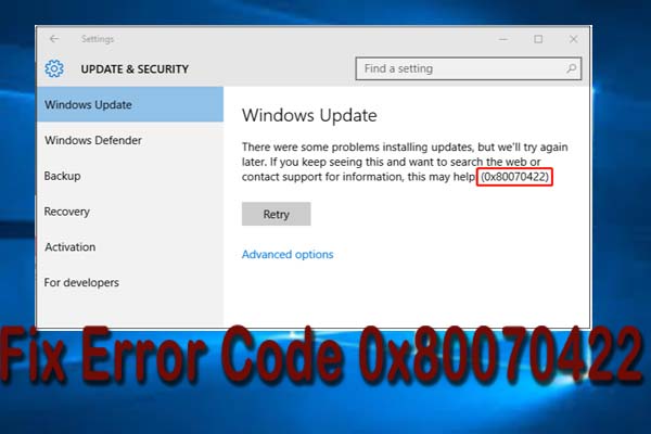 Ошибка 0x80070422 windows 10: как исправить