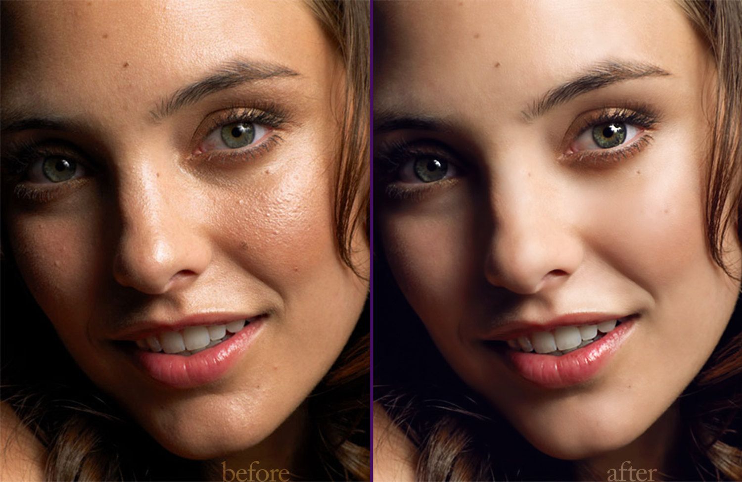 Частотное разложение в Фотошоп - ретушь с применением фильтров Цветовой контраст и Размытие по Гауссу Этот метод дает максимально естественный результат