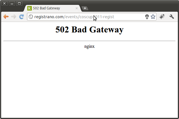 Error bad gateway code