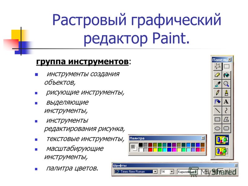 К основным операциям возможным в графическом. Графический редактор. Векторные графические редакторы. Редактирование изображений в растровом графическом редакторе. Графический редактор Paint.