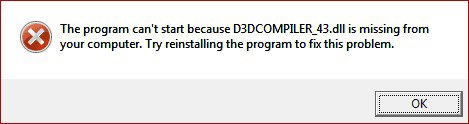 Как быстро исправить ошибку d3dcompiler_43.dll вручную?